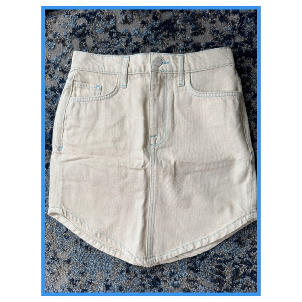 Triarchy 🫐 Big Girls Cream Denim Mini Skirt
